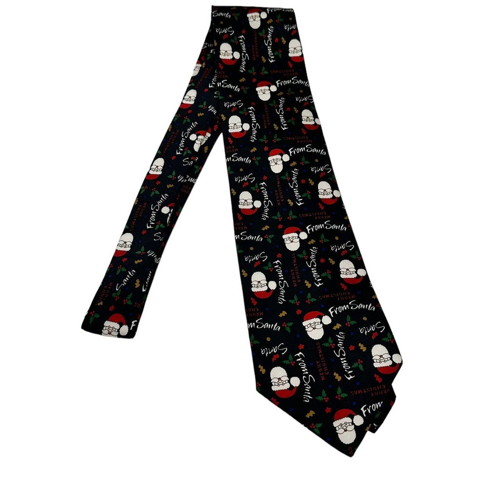 CHRISTMAS HOLIDAY “MERRY CHRISTMAS FROM SANTA” MISTLETOE MEN’S TIE